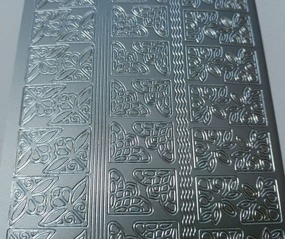 Tiny Corners and Borders Silver Peel-Off Sticker