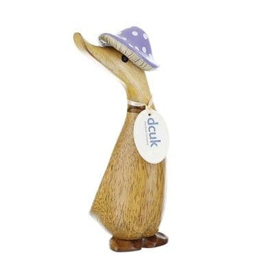 Toadstool Folk Natural Duckling with Spotted Hat (Purple)
