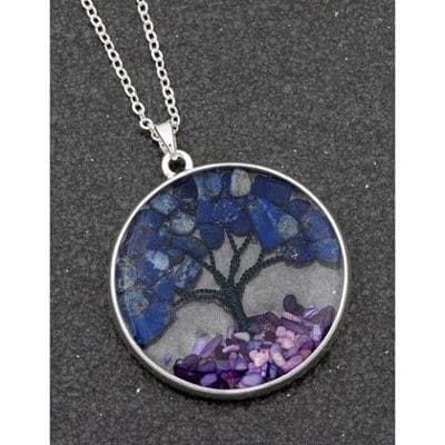 Tree Of Life Silver Plated Round Necklace