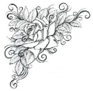 Umount Mounted Stamp - Rose Corner