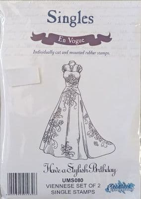 Viennese Set of 2 Single Stamps (Wedding Dress)