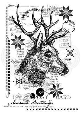 Vintage Deer Clear Woodware Stamp (FRS767)