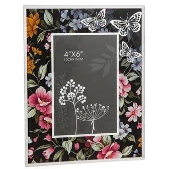 Vintage Floral Glass Frame for 4x6