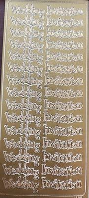 Wedding Invitation Gold  Peel-Off Sticker