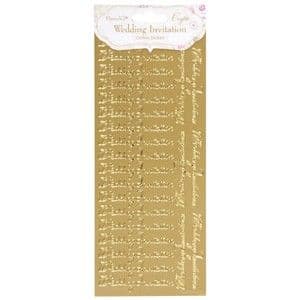 Wedding Invitation - Gold Peel-Off Sticker
