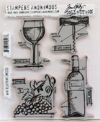 Wine Blueprint Stampers Anonymous Tim Holtz Stamps