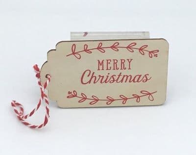 Wooden Gift Tag - merry christmas
