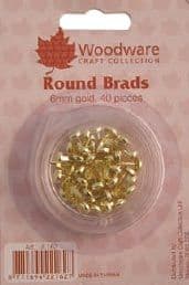 Woodware 6mm gold brads (40)