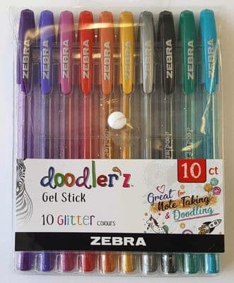 Zebra Doodler'z Gel Glitter Pens (10 pk)