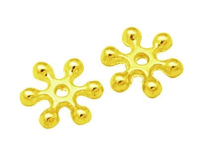 Zinc Alloy Snowflake Spacers - Bright Gold - 10mm - Pack of 25