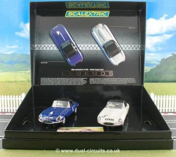 Scalextric C4062A Jaguar E-Type First Race Win 1961 Twin Pack