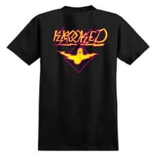 Krooked T-Shirt Bird Lightening Black / Magenta / Yellow Prints - Large Adult