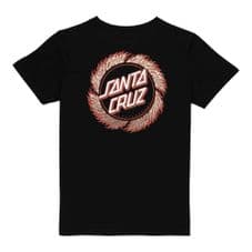 Santa Cruz Flame Ringed Dot T-Shirt Black - Youth 6-8