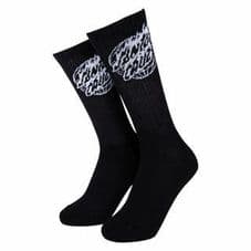 Santa Cruz Global Flame Dot Mono Socks Sport Black (1 pair) O/S ADULT Size UK 8-11