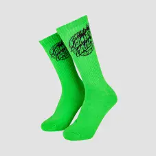 Santa Cruz Global Flame Dot Mono Socks Sport Green (1 pair) O/S ADULT Size UK 8-11