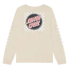 Santa Cruz Optical Check L/S T-Shirt - Off White - Youth 10-12