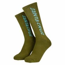 Santa Cruz Strip Logo Socks - Sea Kelp (1 pair) O/S ADULT Size UK 8-11
