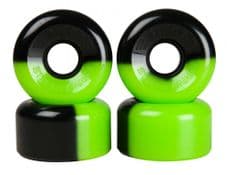 Sims Quad Roller Skate Wheels Street Snakes 2 Tone 78a 62 MM - GREEN/BLACK (pack of 4)