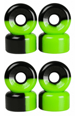 Sims Quad Roller Skate Wheels Street Snakes 2 Tone 78a 62 MM - GREEN/BLACK (pack of 8)