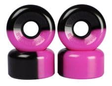 Sims Quad Roller Skate Wheels Street Snakes 2 Tone 78a 62 MM - PINK/BLACK (pack of 4)