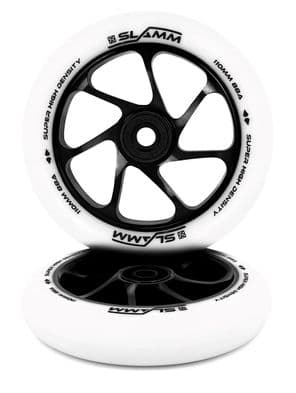 Slamm 110mm Team Wheel White / Black  (Sold In Pairs)