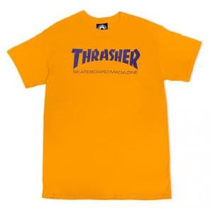 Thrasher T Shirt Skate Mag  Gold / Purple Small Adult