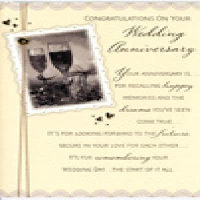 'Congratulations on your wedding anniversary' Card by Hambledon Studios