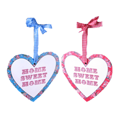 'Home Sweet Home' Hanging Floral Metal Heart Signs