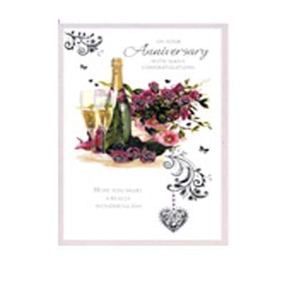 'On your Anniversary with many congratulations' card by Simon Elvin
