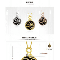 18K Gold Plated Ball and Crystal Design Pendant Necklace