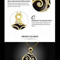 18K Gold Plated Ball and Crystal Design Pendant Necklace