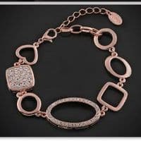 18k Rose Gold Plated Bracelet Designed in a collection of shapes
