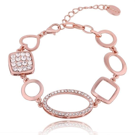 18k Rose Gold Plated Bracelet Designed in a collection of shapes