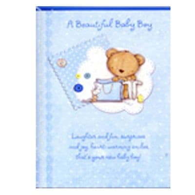 A beautiful blue baby boy card
