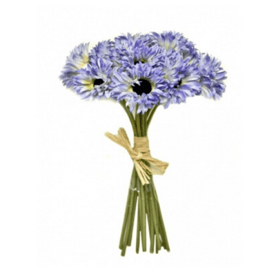 Artificial Daisy Bundle, 12 blue heads, hand tied with string
