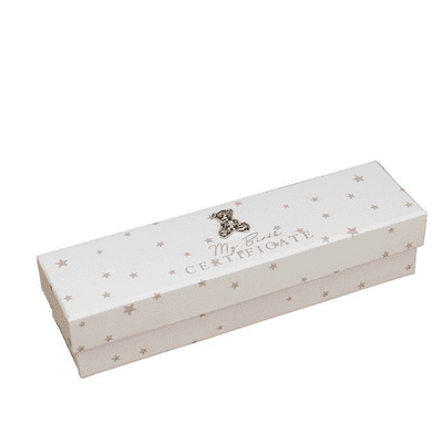 Bambino Birth Certificate Holder with Teddy Icon By Julianna