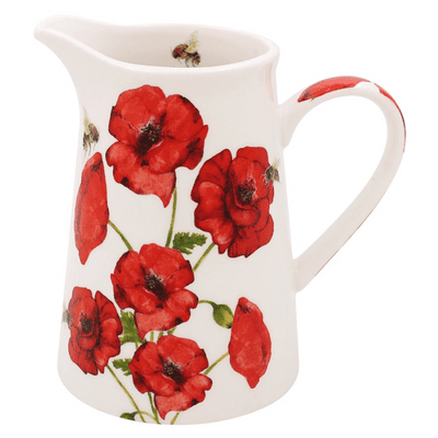 Bee-Tanical Poppy and Bee Design Jug