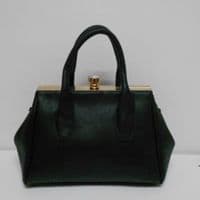 Black Grab Handbag with crystal clasp