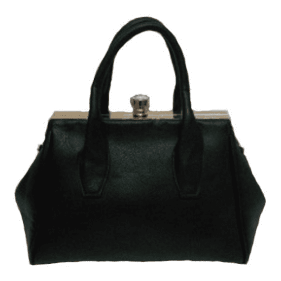 Black Grab Handbag with crystal clasp
