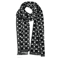 Black, Grey and White Modern Design Men's Scarf
