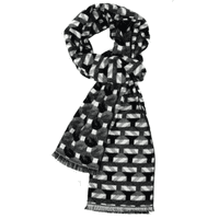 Black, Grey and White Modern Design Men's Scarf