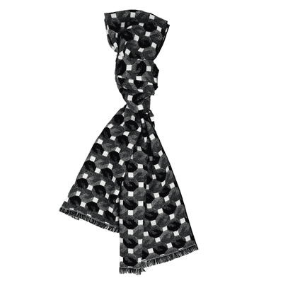 Black, Grey and White Modern Design Men's Scarf