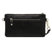 Black Leather Purse With Bumble Bee Embellishment