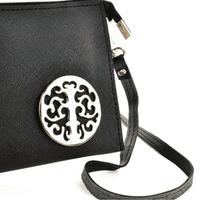 Black Purse With Crossbody Strap and Hand Strap