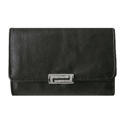 Black Purse with Crystal Lock Detail