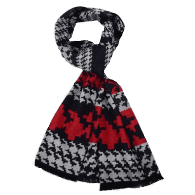 Black, Red and Grey Men's Autumn Winter Scarf