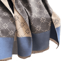 Blue, Grey and Natural Ladies Winter Scarf