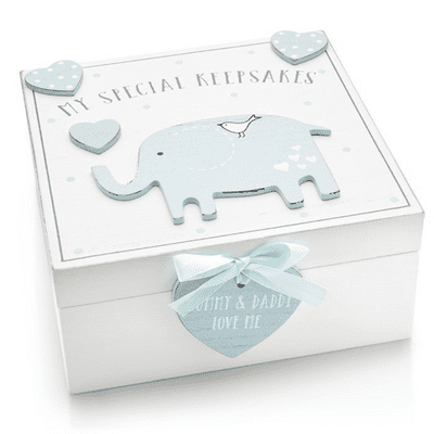 Blue Petit Cheri Wooden Keepsake Box