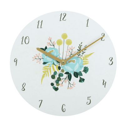 Botanical Design MDF  Wall Clock