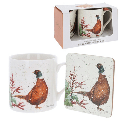 Bree Merryn Pheasant Design Mug & Matching Coaster Set